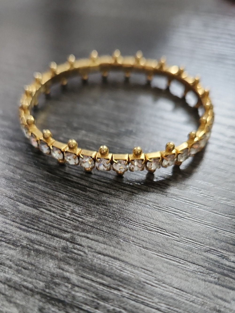 Gold Tone Crystal Tennis Bracelet